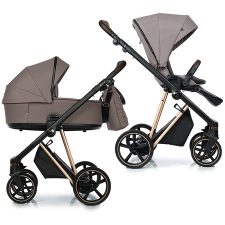 Roan IVI 2.0 Cocoa Rosegold zestaw 4 w 1 z fotelikiem Maxi Cosi Cabriofix i bazą isofix