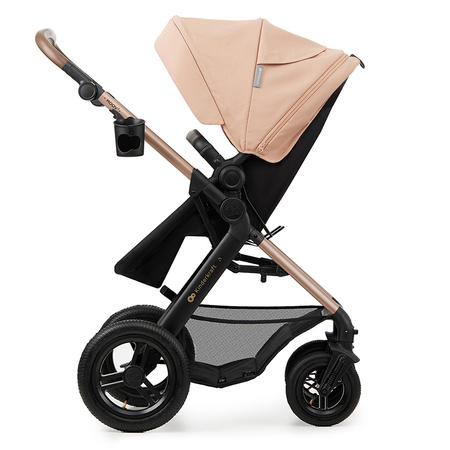 Kinderkraft Moov 2 Air Sand Beige wózek 3w1 głęboko-spacerowy z fotelikiem Mink
