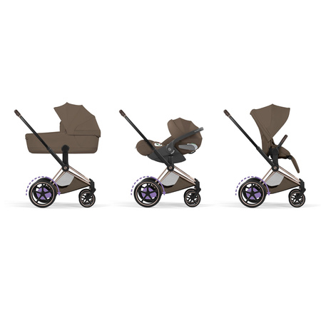 Cybex e-Priam 5.0 Rosegold Coconut Brown zestaw 3w1 z fotelikiem Cloud T i-Size