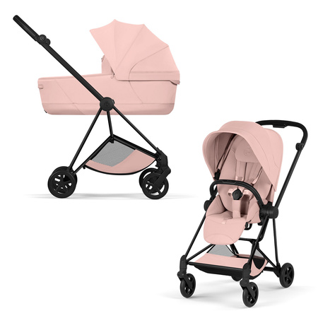Cybex Mios 4.0 Style Matt Black Peach Pink zestaw 3w1 z fotelikiem Cloud T i-Size