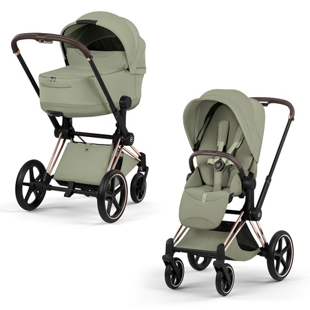 Cybex Priam 5.0 Rosegold Sage Green zestaw 3w1 z fotelikiem Cloud T i-Size