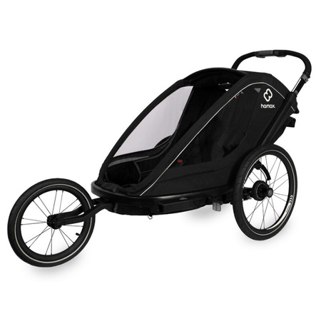Hamax Breeze Black Podwójna przyczepka rowerowa z zestawem do biegania
