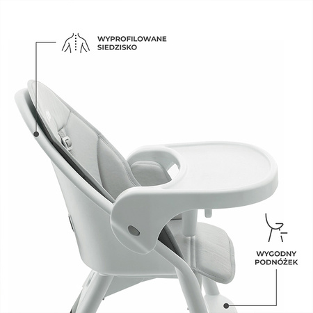 Kinderkraft Dinnly krzesełko do karmienia Szare