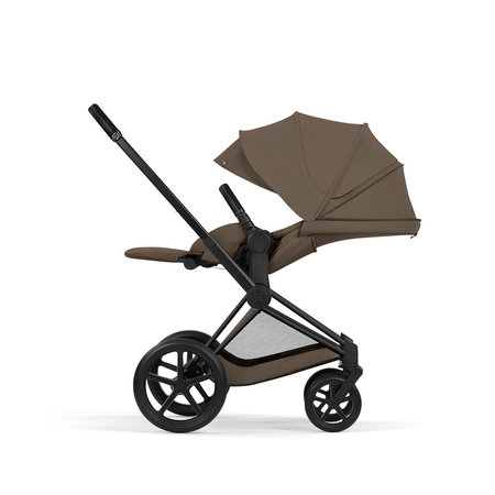 Cybex Priam 5.0 Comfort Matt Black Coconut Brown zestaw 3w1 z fotelikiem Cloud T i-Size