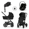 Cybex Talos S Lux 2026 Moon Black ze składaną gondolą zestaw 4w1 z fotelikiem Cloud G3 i-Size Plus i Bazą G3