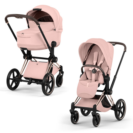 Cybex Priam 5.0 Rosegold Peach Pink zestaw 3w1 z fotelikiem Cloud T i-Size
