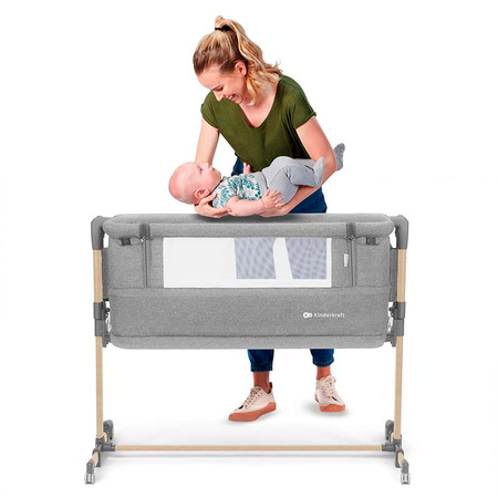 Kinderkraft Łóżeczko dostawne Neste Grow Light Grey Wood