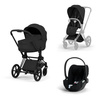 Cybex Priam 5.0 Matt Black Sepia Black zestaw 3w1 z fotelikiem Cloud T i-Size