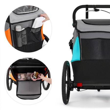 Kinderkraft Nava Niebieska przyczepka rowerowa 3w1