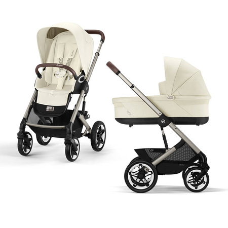 Cybex Talos S Lux Seashell Beige wózek 3w1 z fotelikiem Cybex Cloud T i-Size
