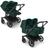 Bugaboo Donkey6 Twin Black/Fern Green wózek 2w1 dla bliźniąt