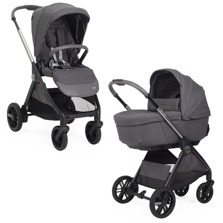 Chicco Bellagio 2 Black Satin wózek 2w1 głęboko-spacerowy z gondolą Gran Comfort