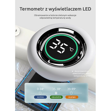 Ines&John składana wanienka kąpielowa z termometrem magnetycznym Olive