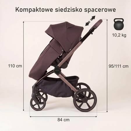 Adamex Como Chocolate Brown wózek 2w1 głęboko-spacerowy