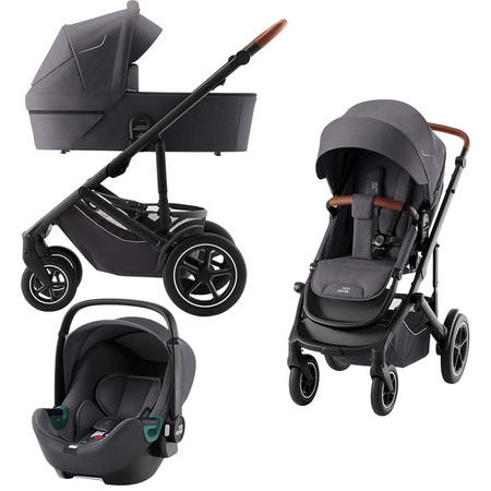 Britax Romer Smile 5Z Midnight Grey zestaw 3w1 z fotelikiem Baby Safe 3  Midnight Grey