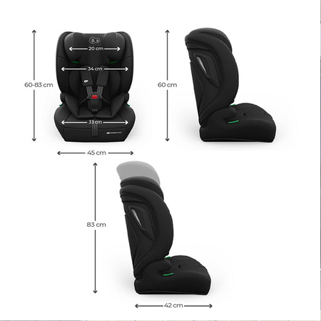Kinderkraft Comfort Up 2 Plus Czarny Fotelik samochodowy 76-150 cm