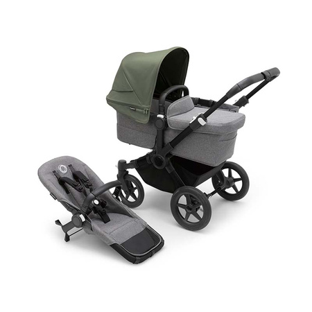 Bugaboo Donkey 5 Mono wózek 2w1 głęboko-spacerowy rama Black/Grey Melange-Forest Green