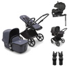 Bugaboo Fox Cub Black/Stormy Blue zestaw 4w1