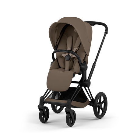 Cybex Priam 5.0 Comfort Matt Black Coconut Brown zestaw 3w1 z fotelikiem Cloud T i-Size