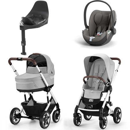 Cybex Talos S Lux Lava Grey zestaw 4w1 z fotelikiem Cybex Cloud T i-Size i bazą Base T