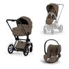 Cybex e-Priam 5.0 Comfort Matt Black Coconut Brown zestaw 3w1 z fotelikiem Cloud T i-Size