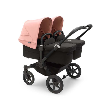 Bugaboo Donkey 5 TWIN wózek bliźniaczy rama Black/Midnight Black-Morning Pink