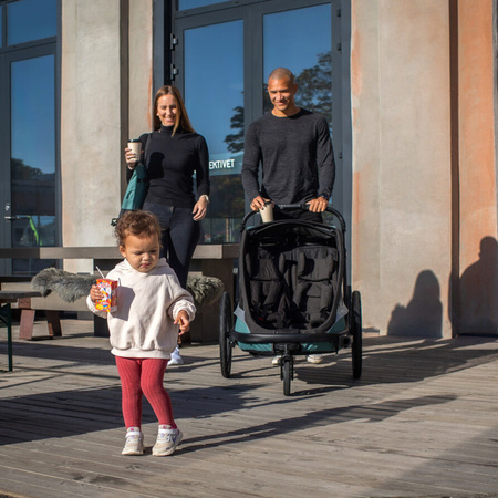 Hamax Cocoon podwójna przyczepka rowerowa z zestawem do biegania