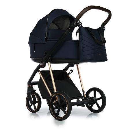 Roan IVI 2.0 Mystic Blue Rosegold zestaw 4 w 1 z fotelikiem Maxi Cosi Pebble 360 i bazą isofix