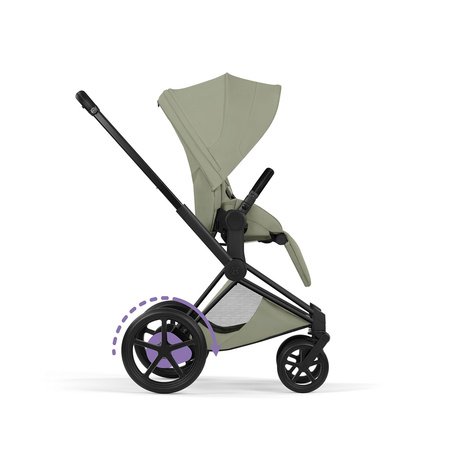 Cybex e-Priam 5.0 Matt Black Sage Green zestaw 3w1 z fotelikiem Cloud T i-Size