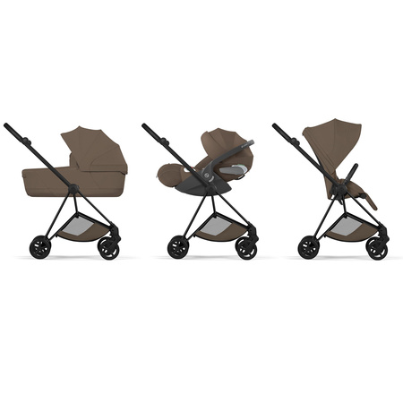 Cybex Mios 4.0 Style Matt Black Coconut Brown zestaw 3w1 z fotelikiem Cloud T i-Size