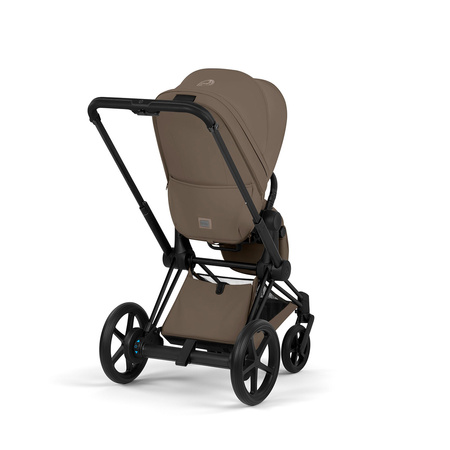 Cybex e-Priam 5.0 Comfort Matt Black Coconut Brown wózek 2w1 głęboko-spacerowy