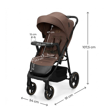 Kinderkraft Trig 3 z tacką Brązowy wózek spacerowy