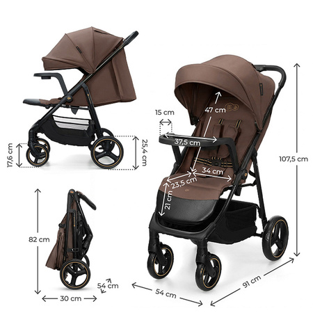 Kinderkraft Trig 3 z tacką Brązowy wózek spacerowy