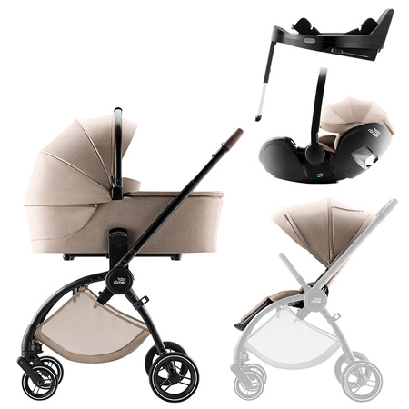 Britax Romer Rio Style Teak zestaw 4w1 z fotelikiem Baby-Safe Pro i Bazą