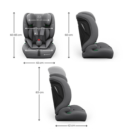 Kinderkraft Comfort Up 2 Plus Szary Fotelik samochodowy 76-150 cm