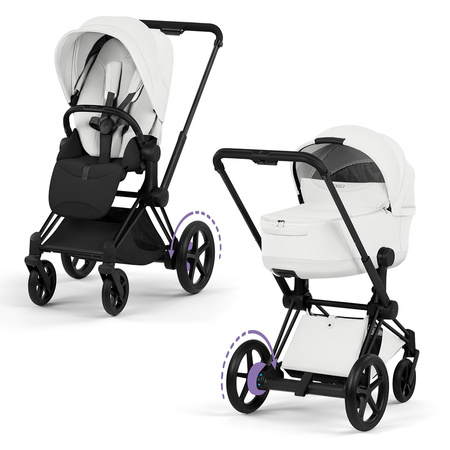 Cybex e-Priam 5.0 Matt Black Off White zestaw 3w1 z fotelikiem Cloud T i-Size