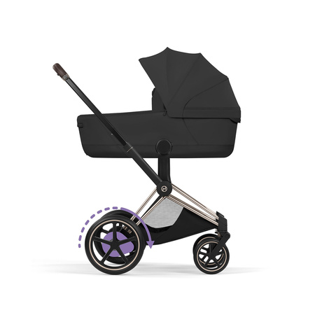 Cybex e-Priam 5.0 Champagne Gold Sepia Black wózek 2w1 głęboko-spacerowy