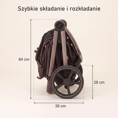 Adamex Como Chocolate Brown wózek 2w1 głęboko-spacerowy