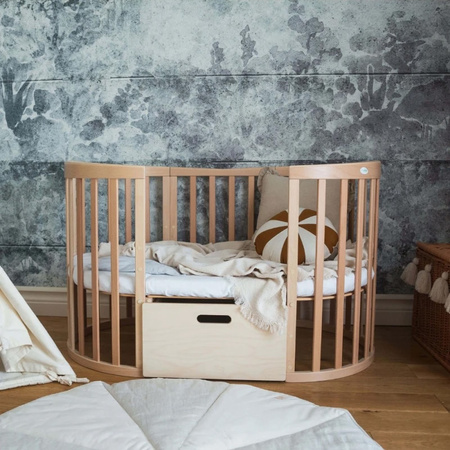 Waldin Prześcieradło z bawełny organicznej 123x73 do łóżeczka owalnego 7w1 Białe