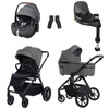 Espiro Yoga Gray Zen Voice of Nature wózek 4w1 z fotelikiem Maxi Cosi Pebble 360 Pro2 i bazą FamilyFix 360 