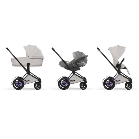 Cybex e-Priam 5.0 Matt Black City Grey zestaw 3w1 z fotelikiem Cloud T i-Size
