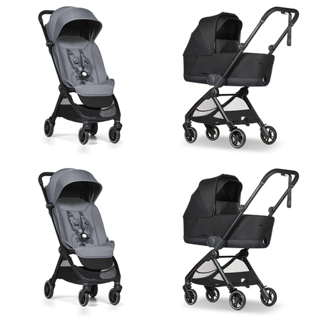 Bumprider Connect Mini Szary wózek 2w1 bliźniaczy
