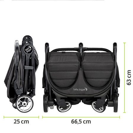 Baby Jogger City Tour 2 Double Pitch Black podwójny wózek spacerowy