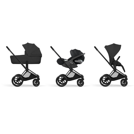 Cybex Priam 5.0 Matt Black Sepia Black zestaw 3w1 z fotelikiem Cloud T i-Size