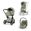 Cybex Priam 5.0 Matt Black Sage Green zestaw 3w1 z fotelikiem Cloud T i-Size