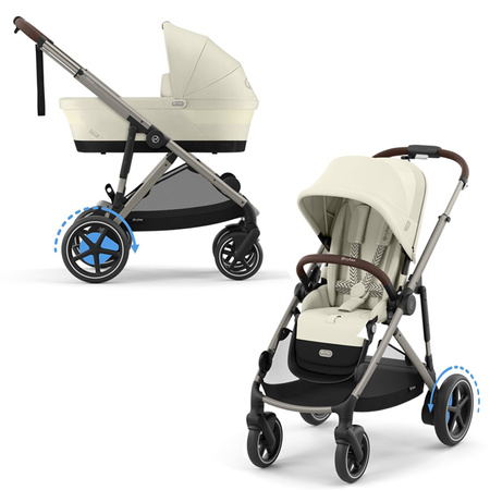 Cybex e-Gazelle S Seashell Beige zestaw 3w1 z dodatkowym siedziskiem