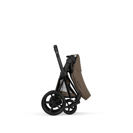 Cybex e-Priam 5.0 Comfort Matt Black Coconut Brown wózek 2w1 głęboko-spacerowy