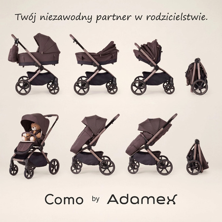 Adamex Como Chocolate Brown wózek 2w1 głęboko-spacerowy