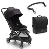 Bugaboo Butterfly Midnight Black zestaw z pałąkiem i torbą transportową