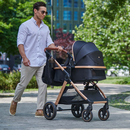 Kinderkraft Esme Pro Beżowy wózek 3w1 głęboko-spacerowy z fotelikiem Mink Pro 2